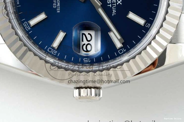 0219 DateJust 41 126334 NTF 1:1 Best Edition 904L Steel Blue Stick Dial on Oyster Bracelet VR Durable 2280